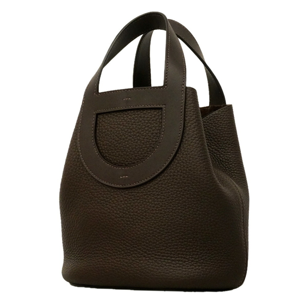 Hermes In the Loop 18 Handbag, Taurillon Clemence Leather, Ebene, W Stamp, Wo...